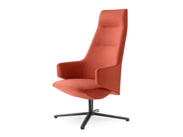 MELODY LOUNGE ML-XL-N1 - Swivel fabric armchair with 4-spoke base high-back by LD Seating