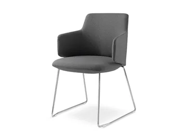 MELODY MEETING 360-Q-N4 - Sled base fabric training chair with armrests by LD Seating