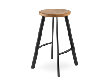 SPOT SP-670W-N1 - Steel and wood stool with footrest by LD Seating