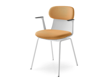 ZOE 221-WH-N0 BR-ZOE - Training chair with armrests by LD Seating