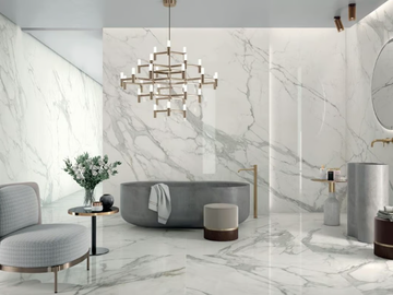PURE STATUARIO - Laminated stoneware wall/floor tiles with marble effect by LEA CERAMICHE