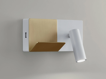 ELAMP - LED adjustable aluminium wall lamp with USB by LedsC4