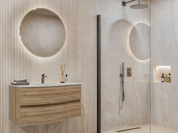 FLEX 03 - Suspended bathroom cabinet with drawers with mirror by LEGNOBAGNO