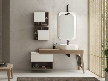 FREEDOM FL13 - Single wooden vanity unit with cabinets by LEGNOBAGNO