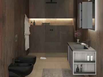FREEDOM FL19 - Single wall-mounted wooden vanity unit by LEGNOBAGNO