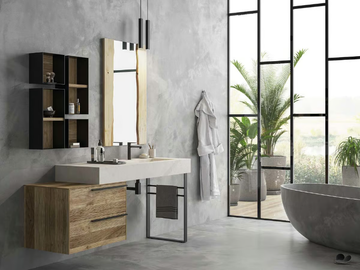 LIFE 10 - Floor-standing single vanity unit with drawers by LEGNOBAGNO