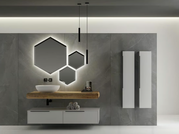 LIFE 12 - Single wall-mounted vanity unit with cabinets by LEGNOBAGNO