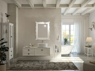 RETRÒ R212 - Vanity unit with mirror by LEGNOBAGNO