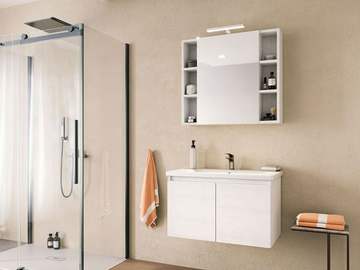 SOFT 02 - Wall-mounted vanity unit with doors by LEGNOBAGNO