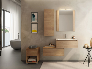 URBAN COMPONIBILE 01 - Wall-mounted sectional wooden vanity unit by LEGNOBAGNO
