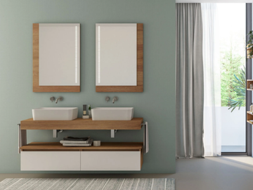 URBAN COMPONIBILE 04 - Double sectional vanity unit by LEGNOBAGNO