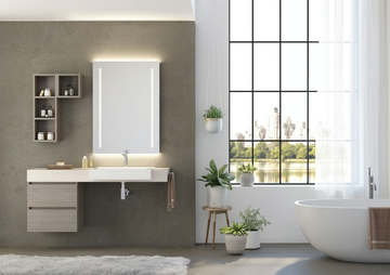URBAN COMPONIBILE 06 - Wall-mounted sectional wooden vanity unit by LEGNOBAGNO