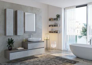 URBAN COMPONIBILE 07 - Sectional wall-mounted vanity unit with cabinets by LEGNOBAGNO