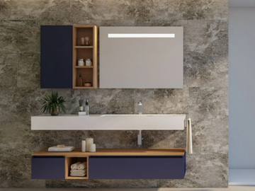 URBAN COMPONIBILE 16 - Wall-mounted vanity unit with drawers by LEGNOBAGNO