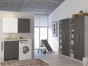 URBAN LAUNDRY 07 - Sectional wooden laundry room cabinet by LEGNOBAGNO
