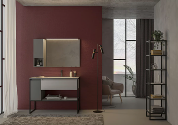 URBAN STRUTTURA 02 - Floor-standing oak vanity unit by LEGNOBAGNO