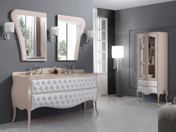 VANITY DUETTO 01 - Tufted double vanity unit with drawers by LEGNOBAGNO