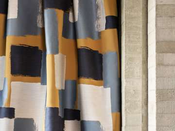 ABSTRACT - Jacquard cotton fabric with graphic pattern by LELIEVRE