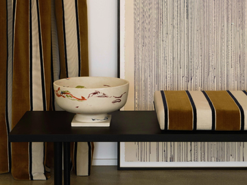 GALERIE - Striped jacquard cotton fabric by LELIEVRE