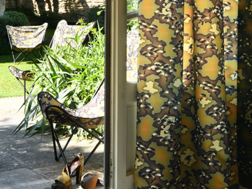 JEAN PAUL GAULTIER - MESAÏ - Printed polyester fabric with graphic pattern by LELIEVRE