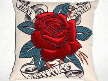 JEAN PAUL GAULTIER - MORPHING - Square cotton cushion by LELIEVRE