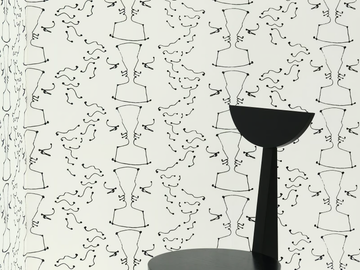 TÊTE À TÊTE - Motif nonwoven wallpaper by LELIEVRE