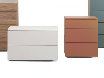 FLORENS - Wooden bedside table with drawers by Lema