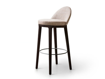 LUCYLLE - High upholstered stool with back by Lema