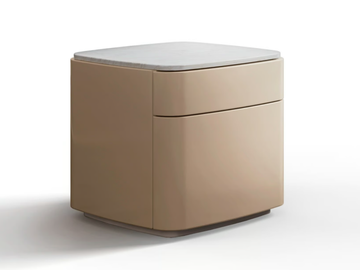 LULLABY - Rounded wooden bedside table with drawers by Lema