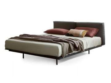 MYNIGHT - Double bed with upholstered headboard by Lema
