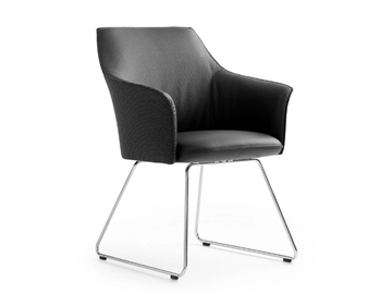 LX671 - Sled base chair with armrests by LEOLUX LX