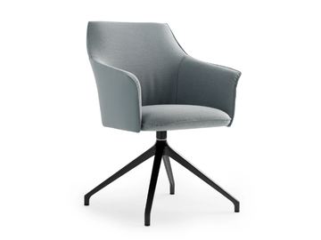 LX671 - Swivel trestle-based chair with armrests by LEOLUX LX