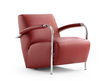 LX965 - Leather armchair with armrests by LEOLUX LX