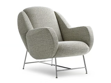 LXR15 - Upholstered fabric armchair with armrests by LEOLUX LX