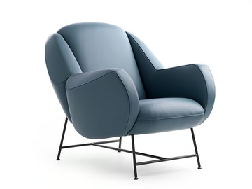 LXR15 - Upholstered leather armchair with armrests by LEOLUX LX