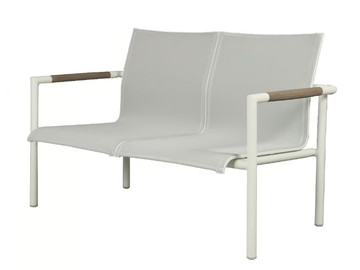 BASTINGAGE - Stackable aluminium garden bench with back by Les Jardins®