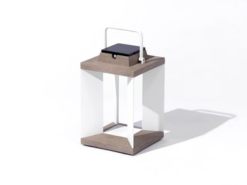 TECKA95 - Solar powered aluminium and wood lantern by Les Jardins®