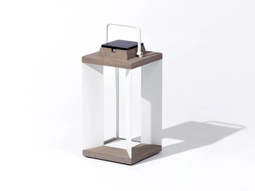 TECKA96 - Solar powered aluminium and wood lantern by Les Jardins®