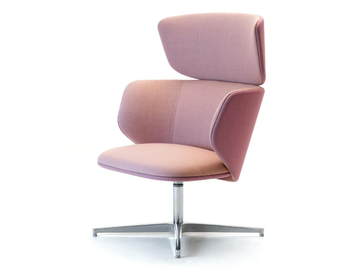 ALISÈ LOUNGE - Swivel fabric lobby chair by Leyform