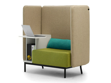 AROUND BOX - Acoustic multimedia fabric office booth by Leyform
