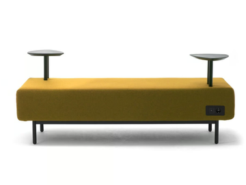 AROUND - Fireproof fabric bench with USB socket by Leyform