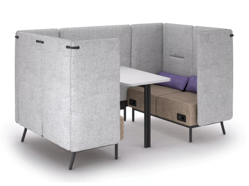 AROUND LAB - Fireproof fabric office booth with USB socket by Leyform