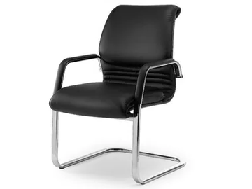 ELEGANCE - Cantilever leather chair with armrests by Leyform