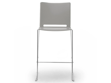 ILIKE - Sled base chrome plated steel and polypropylene stool by Leyform