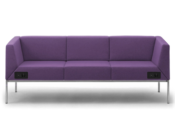 KOS - 3 seater fireproof wool sofa with USB socket by Leyform