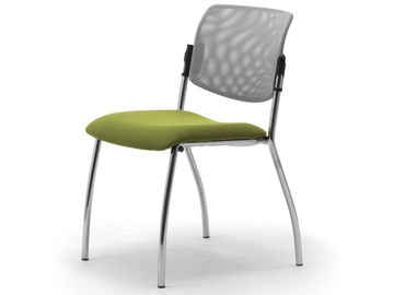 LAILA - Chrome steel and fabric chair by Leyform