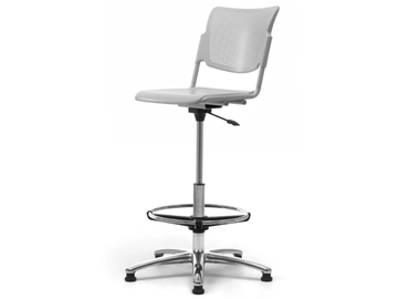LAMIA - Chrome plated steel and polypropylene office stool by Leyform
