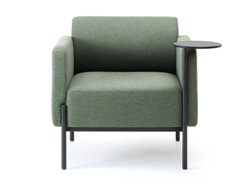 LIA - Fabric lobby chair with writing tablet by Leyform
