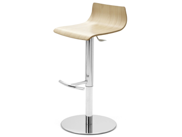 MY STOOL - High multi-layer wood and chrome steel stool by Leyform