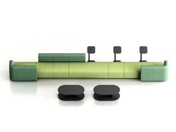 NOÀ - Modular upholstered fabric bench for contract by Leyform